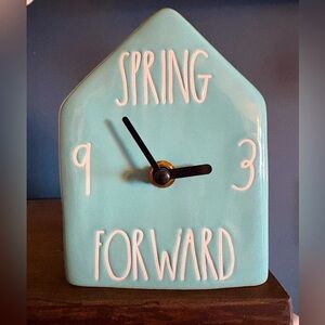 Rae Dunn Spring Forward Ceramic Clock - Teal